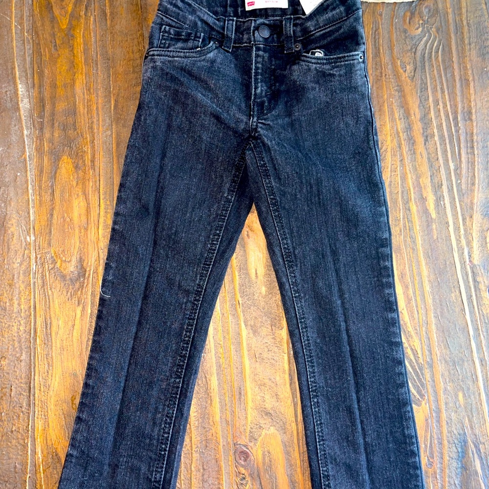 Boys black skinny jeans size 8 levi slim fit